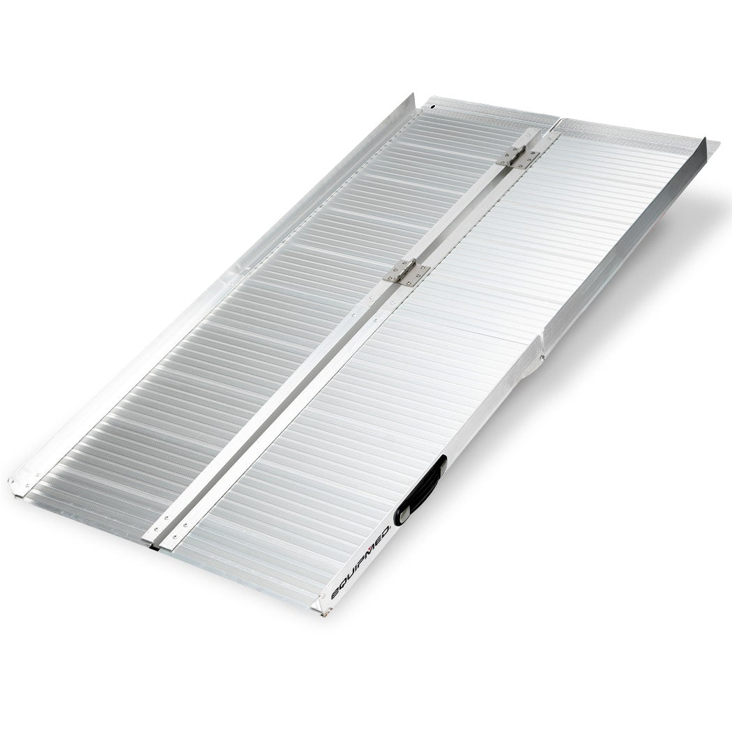 EQUIPMED 152cm Portable Folding Aluminium Access Ramp, 272kg Rated, for Wheelchair, Mobility Scooter, Rollator