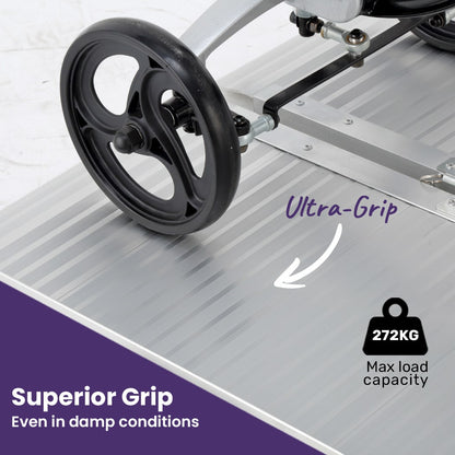 EQUIPMED 152cm Portable Folding Aluminium Access Ramp, 272kg Rated, for Wheelchair, Mobility Scooter, Rollator