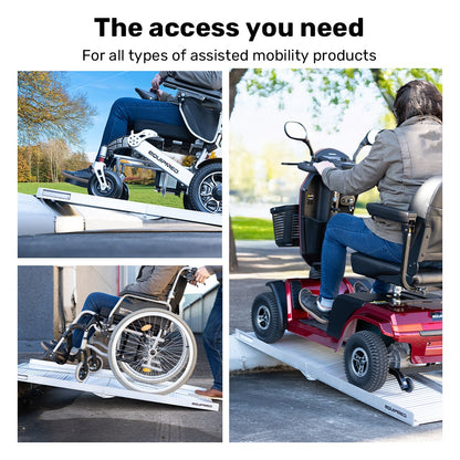 EQUIPMED 152cm Portable Folding Aluminium Access Ramp, 272kg Rated, for Wheelchair, Mobility Scooter, Rollator