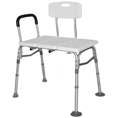 Equipmed Bath Transfer Bench Chair, Bathtubs or Shower, 125kg Capacity, for Seniors Elderly, White
