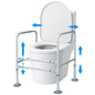 Equipmed Over Toilet Support Frame Safety Grab Aid Rail, 125kg Capacity, Adjustable Height and Width