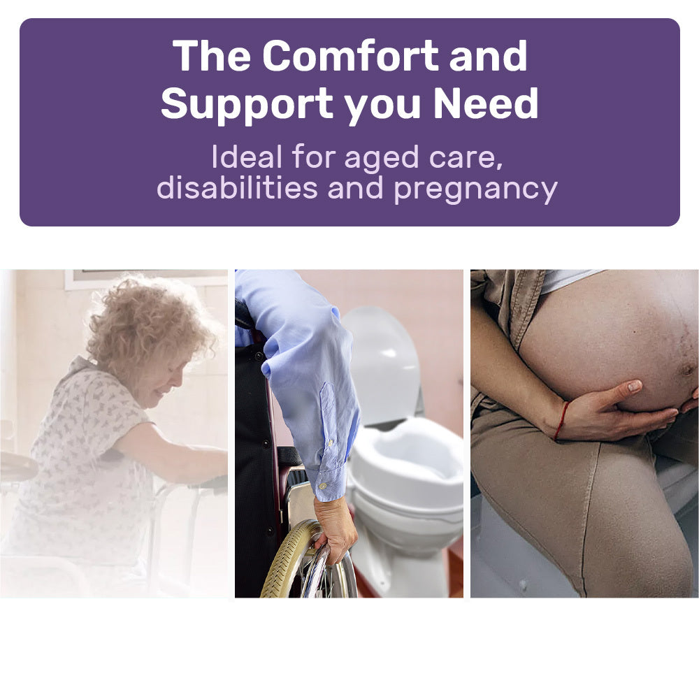 EQUIPMED Raised Over Toilet Seat, 10cm Riser, 125kg Capacity, Raiser with Lid, White