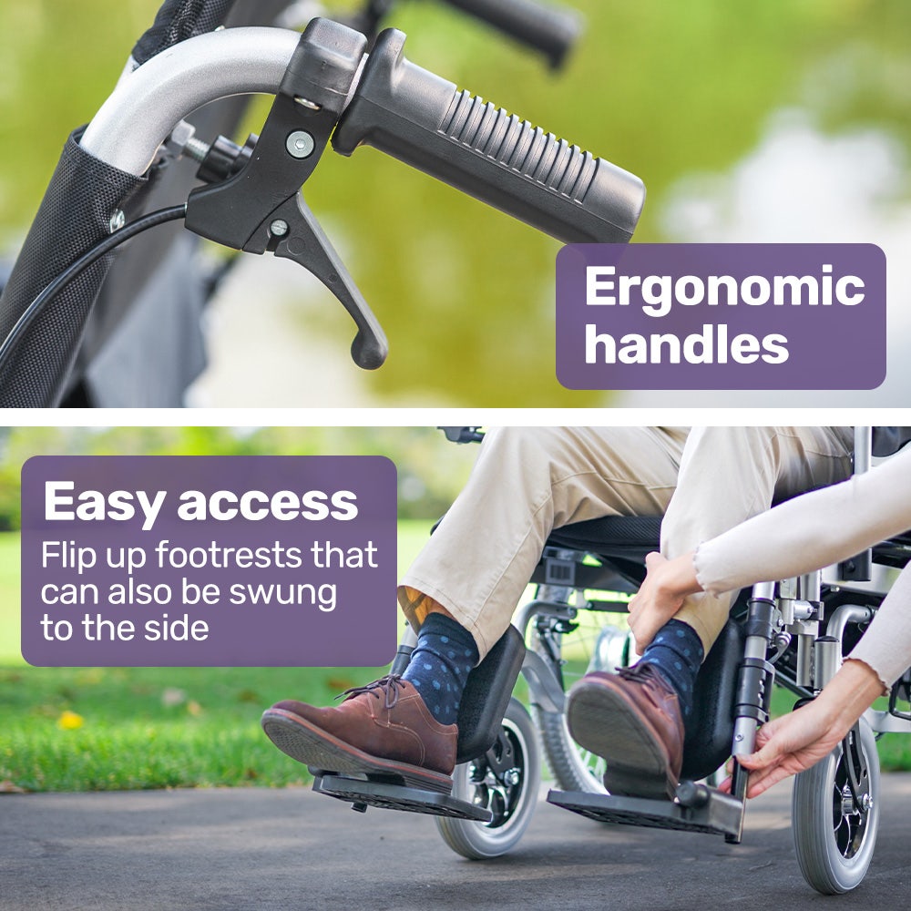 EQUIPMED Power Electric Wheelchair, XL Wide Bariatric Chair Seat, Long Range, Airline Approved, Recline Adjustment, Lithium Battery, 22" Wheels, Headrest, Black