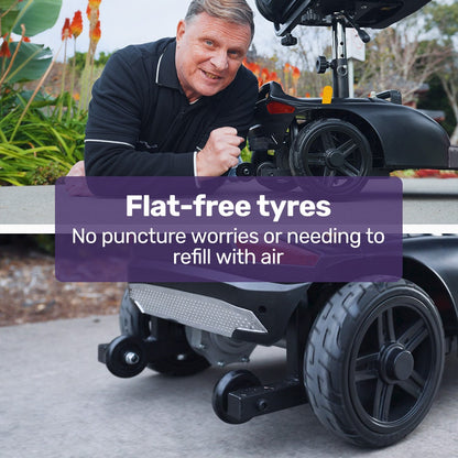 EQUIPMED FreeLite+ Mid-Sized Foldable Electric Mobility Scooter, Lithium Battery, Long Range and Easy Charging, Grey