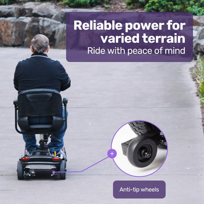 EQUIPMED FreeLite+ Mid-Sized Foldable Electric Mobility Scooter, Lithium Battery, Long Range and Easy Charging, Grey