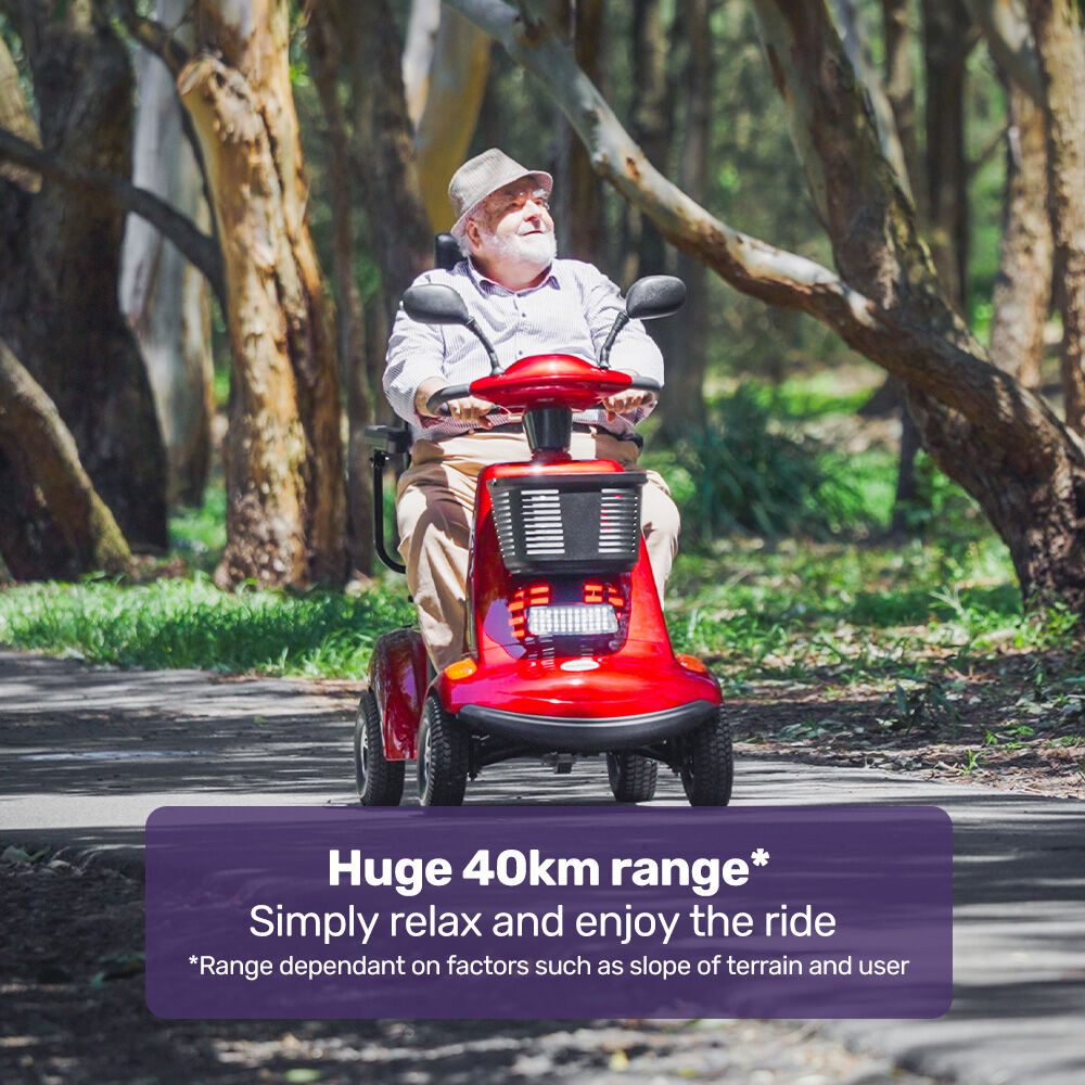 EQUIPMED LeisureCruise Extra Large-Sized, High Power, 182kg Capacity Mobility Scooter  - Red