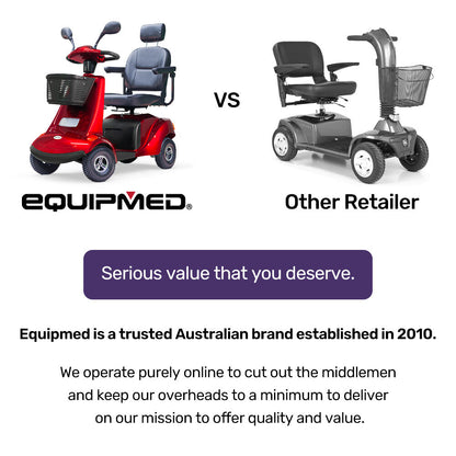 EQUIPMED LeisureCruise Extra Large-Sized, High Power, 182kg Capacity Mobility Scooter  - Red