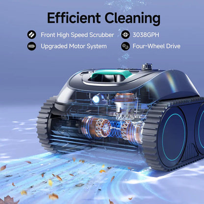 WYBOT C1 Cordless Robotic Pool Cleaner, with APP Control, Auto Vacuum Robot, Wall & Waterline Cleaning, Above Ground Inground up to 150sqm
