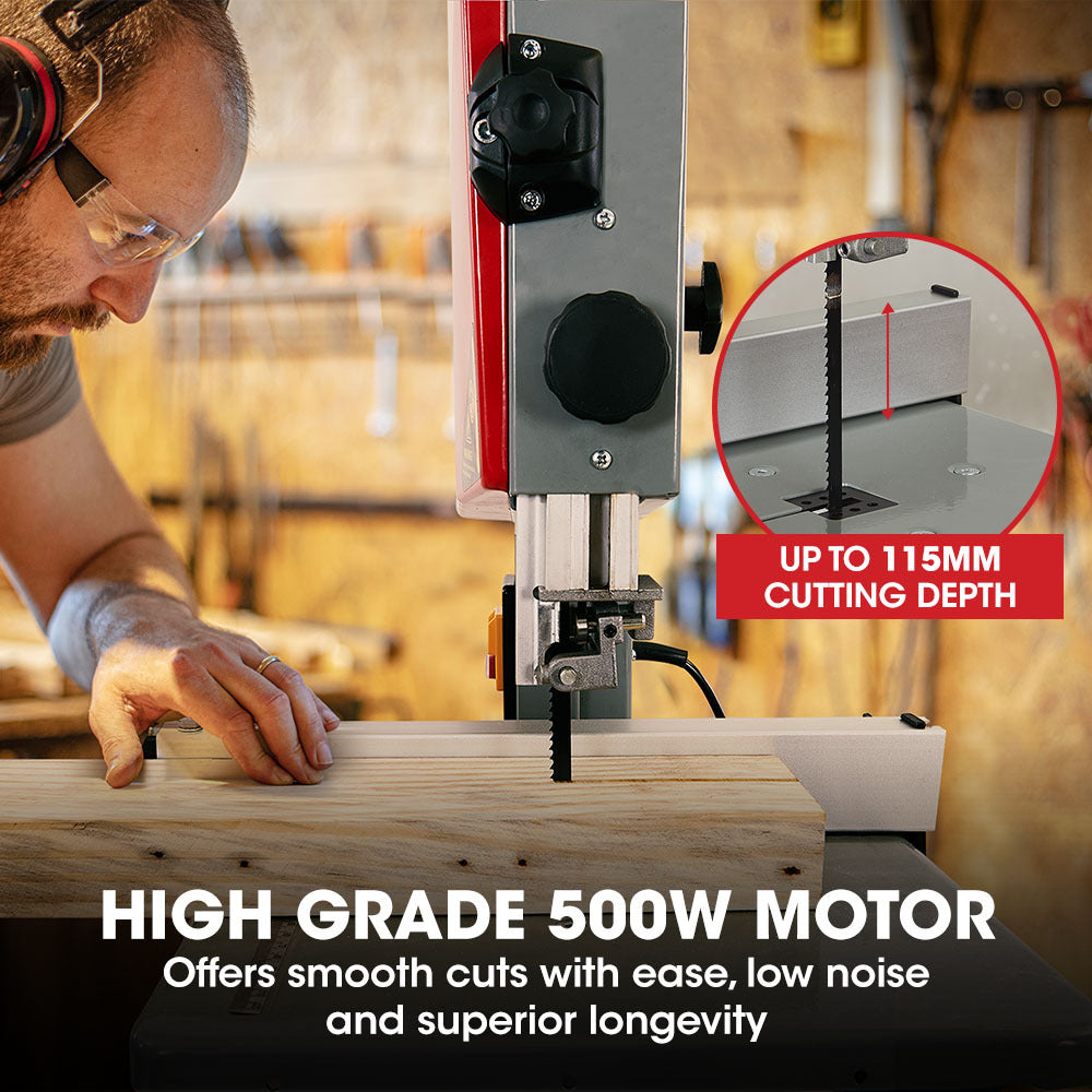 Baumr-AG 500W Wood Bandsaw, Benchtop, 115mm Cutting Depth (BS40)