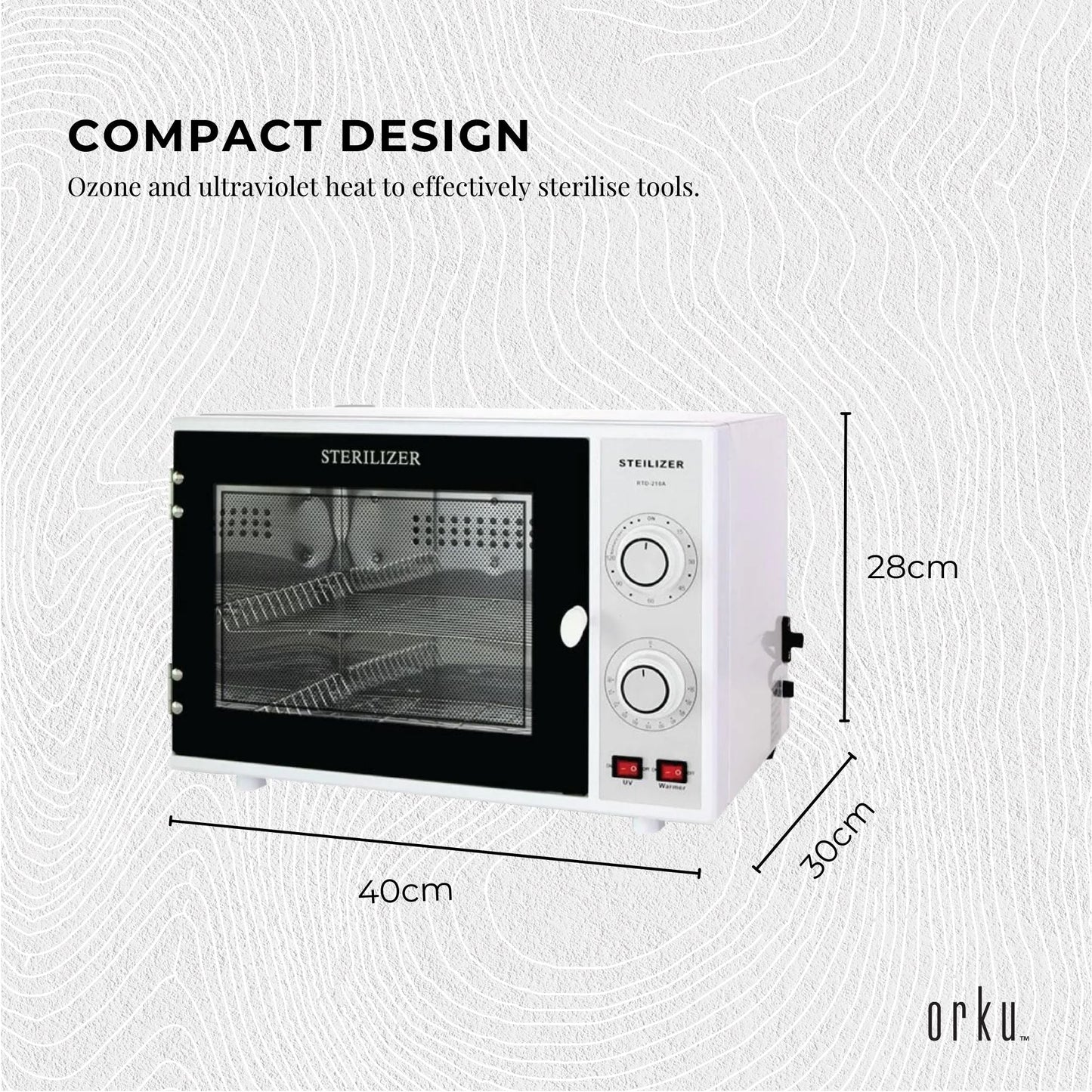 Orku 20L Ozone UV Steriliser Box - Beauty Equipment Salon Nail Tools Sterilizer