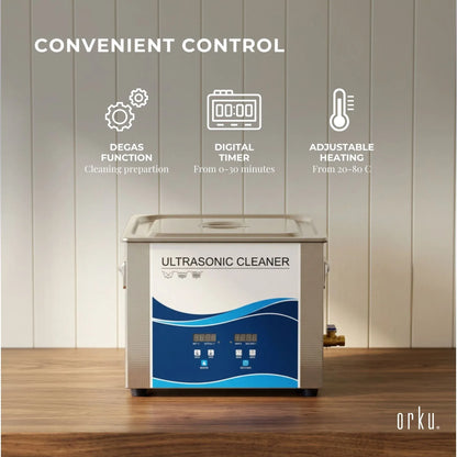 Orku 10L Ultrasonic Jewellery Cleaner Professional Machine + Digital Timer