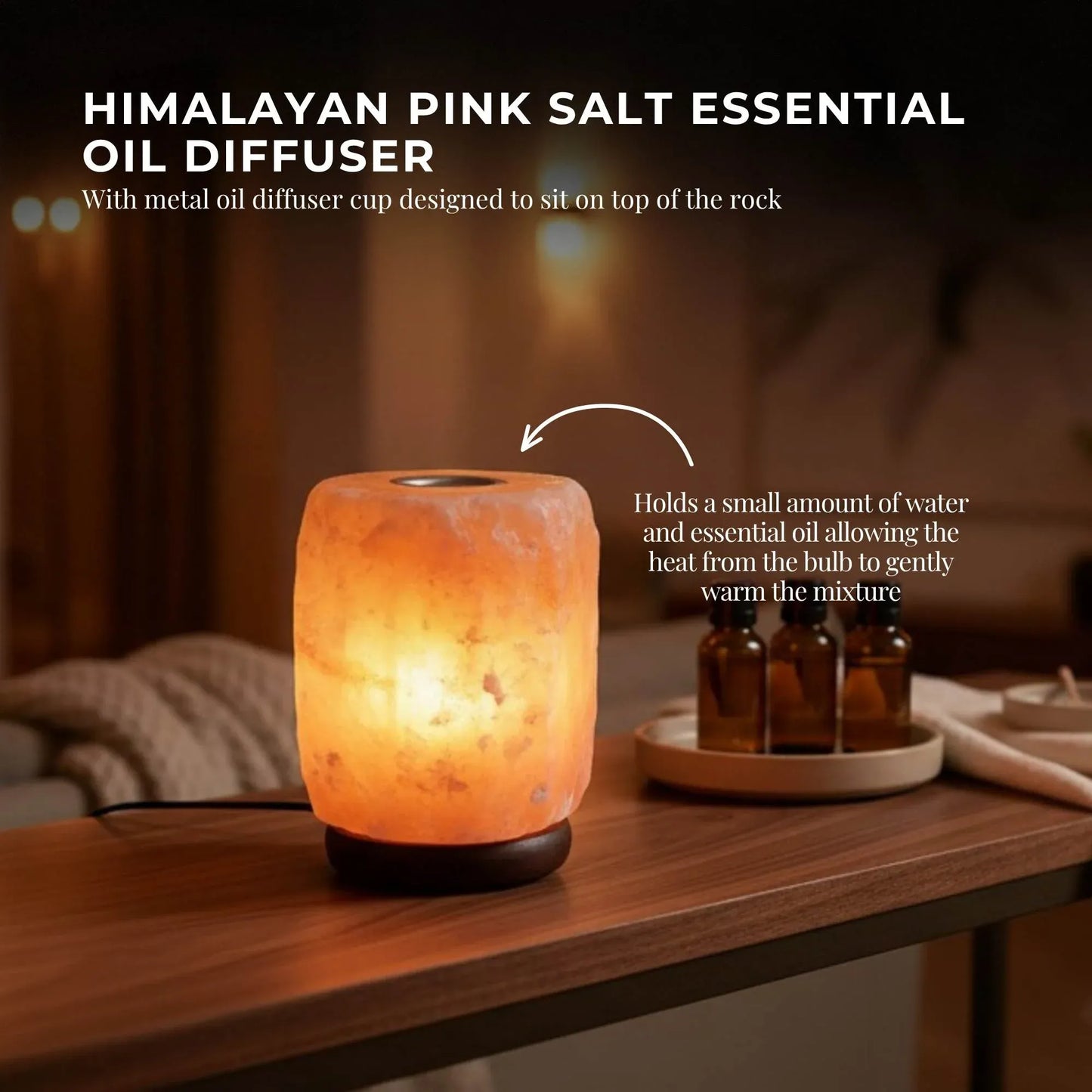 12V 12W 1-2kg Himalayan Pink Salt Diffuser Essential Oil Lamp Aromatherapy On/Off