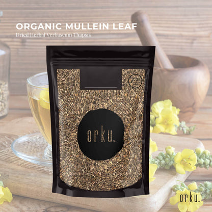 Orku 100g Organic Mullein Leaf - Dried Herbal Botanical Verbascum Thapsis