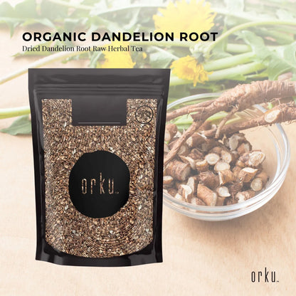 Orku 25g Organic Dandelion Root - Dried Raw Herbal Tea