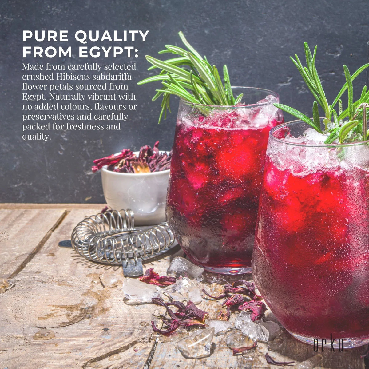 Orku 250g Organic Hibiscus Rosella Flower Crushed Dried Herbal Tea
