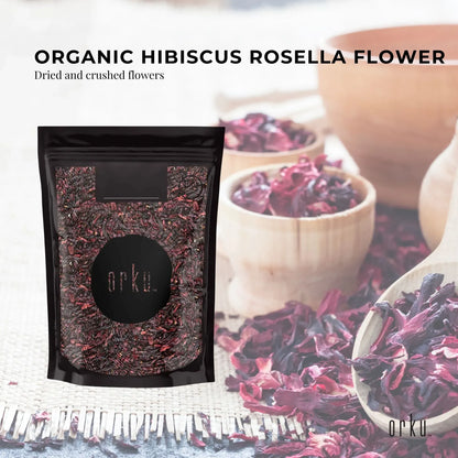 Orku 400g Organic Hibiscus Rosella Flower Crushed Dried Herbal Tea