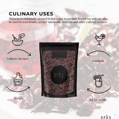 Orku 400g Organic Hibiscus Rosella Flower Crushed Dried Herbal Tea