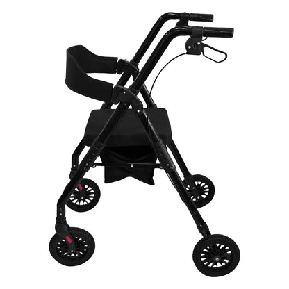 Orthonica Foldable Steel Rollator Walker with Adjustable Seat, 8 All-Terrain Wheels, Bag - 136kg Capacity