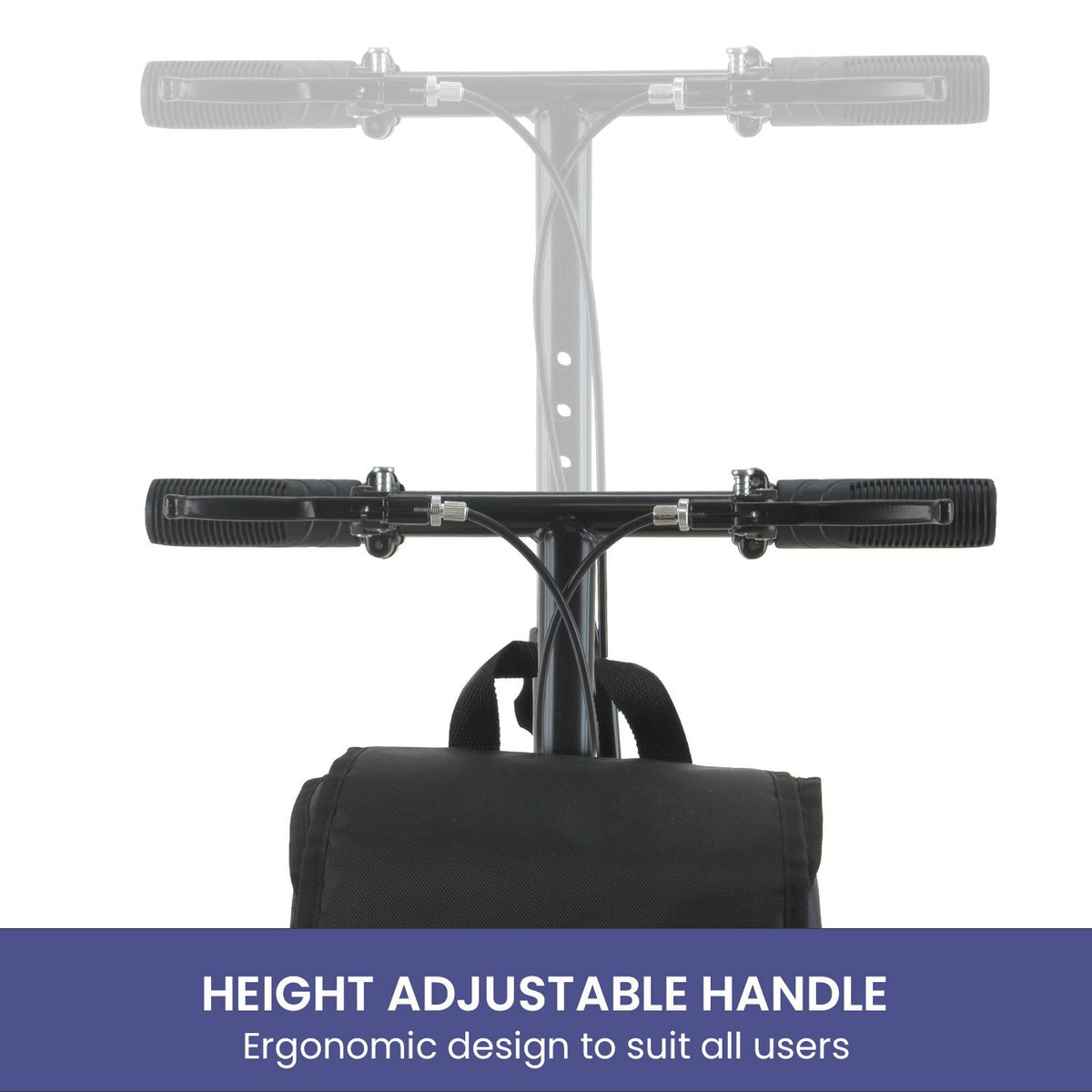 Orthonica Foldable Steel Knee Scooter Mobility Walker with 10-Inch Wheels Height Adjustable Storage Bag 136kg