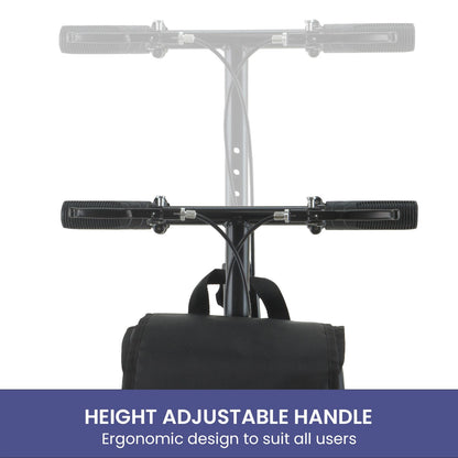 Orthonica Foldable Steel Knee Scooter Mobility Walker with 10-Inch Wheels Height Adjustable Storage Bag 136kg