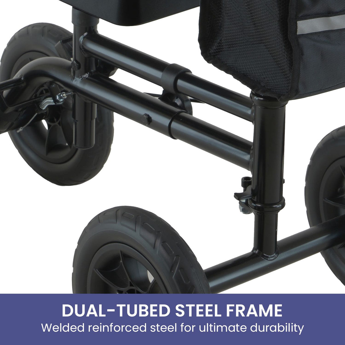 Orthonica Foldable Steel Knee Scooter Mobility Walker with 10-Inch Wheels Height Adjustable Storage Bag 136kg