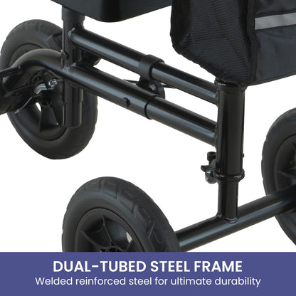 Orthonica Foldable Steel Knee Scooter Mobility Walker with 10-Inch Wheels Height Adjustable Storage Bag 136kg