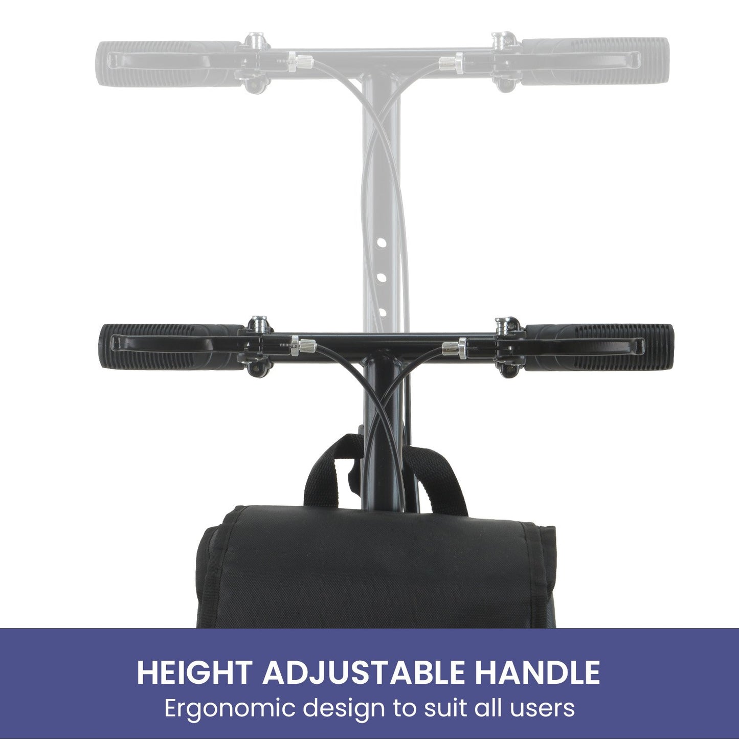 Orthonica Mobility Steel Knee Scooter Walker Steerable Ergonomic Foldable Scooter 10-inch Wheels Height Adjustable Steel Frame 136kg Weight Capacity