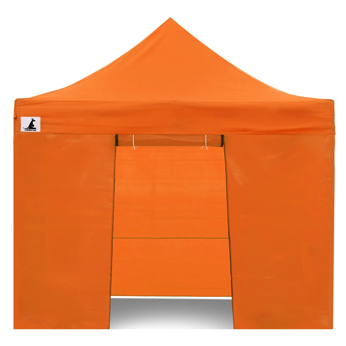 Wallaroo 3x3m Pop Up Gazebo Marquee Tent Orange Outdoor Folding Canopy with 5 Walls Sandbags Carry Bag Market Camping