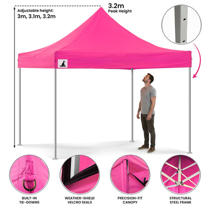 Wallaroo Gazebo Tent Marquee 3x3 PopUp Outdoor Pink