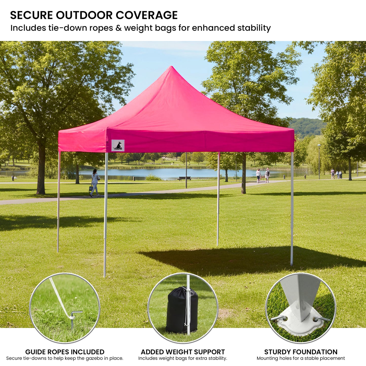Wallaroo Gazebo Tent Marquee 3x3 PopUp Outdoor Pink
