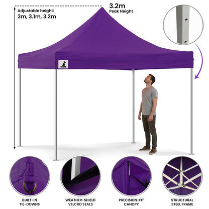 Wallaroo Gazebo Tent Marquee 3x3 PopUp Outdoor Purple