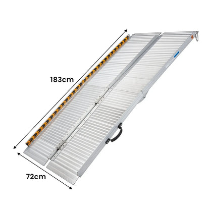 Kartrite 6ft Portable Folding Aluminium Wheelchair Ramp 275kg Heavy Duty Non-Slip Mobility Ramp for Steps & Cars