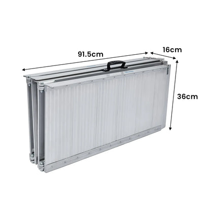 Kartrite 6ft Portable Folding Aluminium Wheelchair Ramp 275kg Heavy Duty Non-Slip Mobility Ramp for Steps & Cars