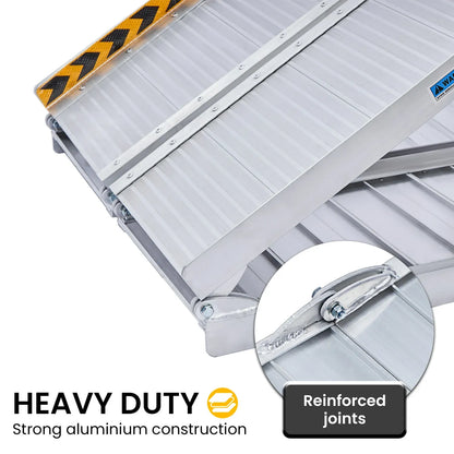 Kartrite 6ft Portable Folding Aluminium Wheelchair Ramp 275kg Heavy Duty Non-Slip Mobility Ramp for Steps & Cars
