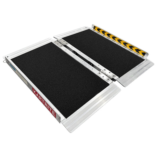 Kartrite Aluminium Wheelchair Ramp 2FT Mobility Ramp with High Grip Surface Safety Side Rails Locking Pin & Carry Handle