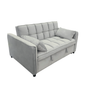 Sarantino Quincy 2-Seater Velvet Sofa Bed in Dark Grey with Wooden Frame and Tufted Design - Light Grey