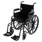 Orthonica 24 Inch Foldable Wheelchair Heavy Duty Steel Frame Manual Mobility & Disability Aid with Brakes Black