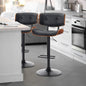 SERENITà European Wooden Black Modern Bar Stools Swivel Bar Stool Chair Counter Height Bar(Black)stool with 360 Degree Swivel Seat