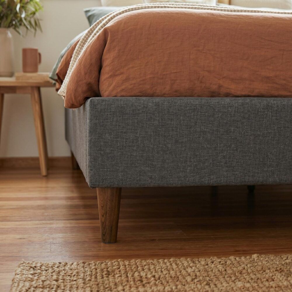 Bed Frame Mattress Foundation (Dark Grey) - Queen