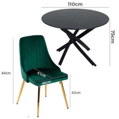 The Velvet Marble Table and Chair Set