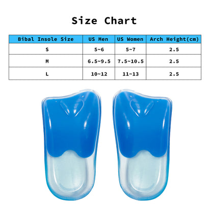 2X Pair Half Insoles Shoe Inserts M Size Gel Arch Support Foot Pad