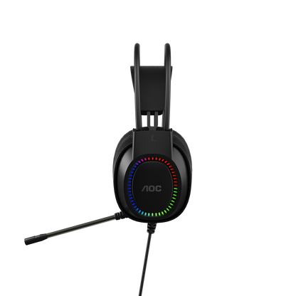 AOC ACG2500BK Wired RGB USB Gaming Stereo Headset 2M Cable Black