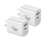 BDI 25W PD Quick Charger AU plug with USB and Type C Port  SDC-25WACB -2pack