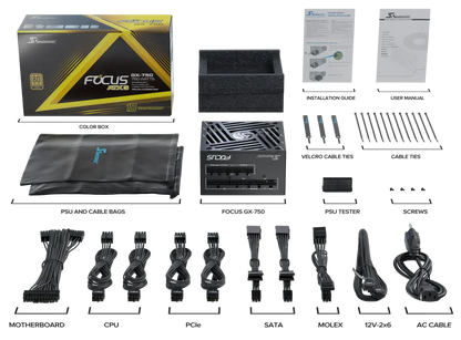 Seasonic 750W Focus GX-750 V4 Fully-Modular 80 PLUS Gold ATX3.1/PCIe 5.1 PSU SRP-FGX751-A5A32SF