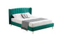 Vienna Peacock Green Velvet Bed - Double