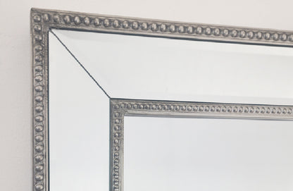 Medium Silver Beaded Framed Mirror - 70cm x 170cm