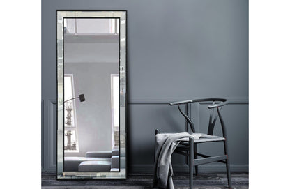 Medium Black Beaded Framed Mirror - 70cm x 170cm