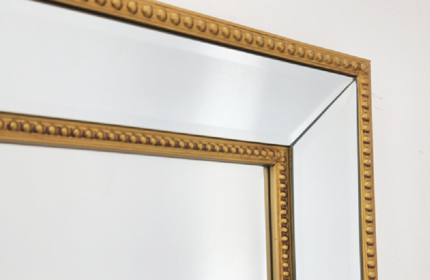Medium Gold Beaded Framed Mirror - 70cm x 170cm