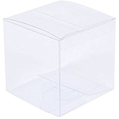 50 Pack of 8cm Square Cube - Product Showcase Clear Plastic Shop Display Storage Packaging Box