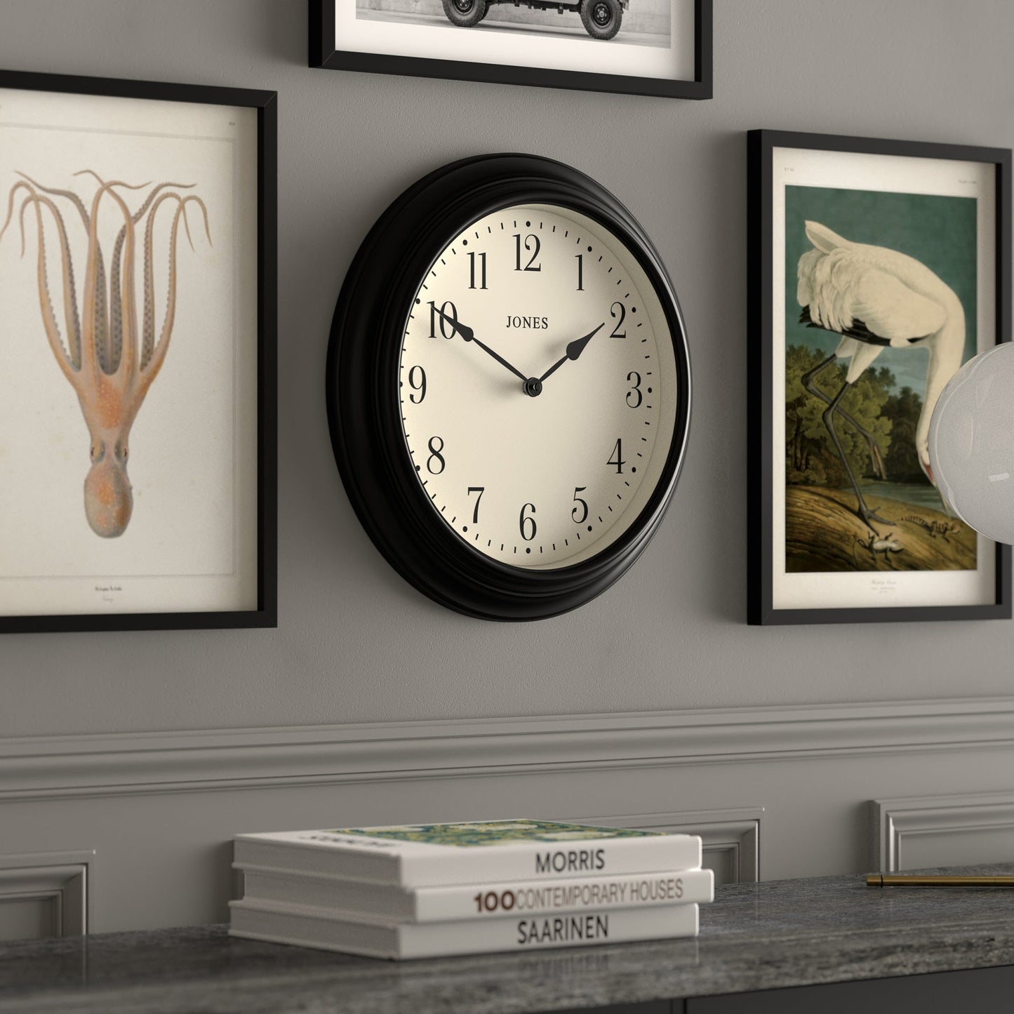 Newgate Jones Supper Club Clock Black